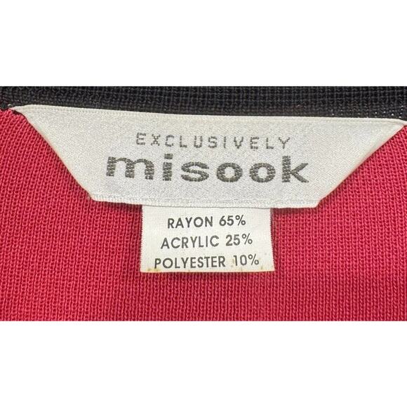 Exclusively Misook Open Front Pink Fuchsia Cardigan Women's Size Small Black - Picture 6 of 6